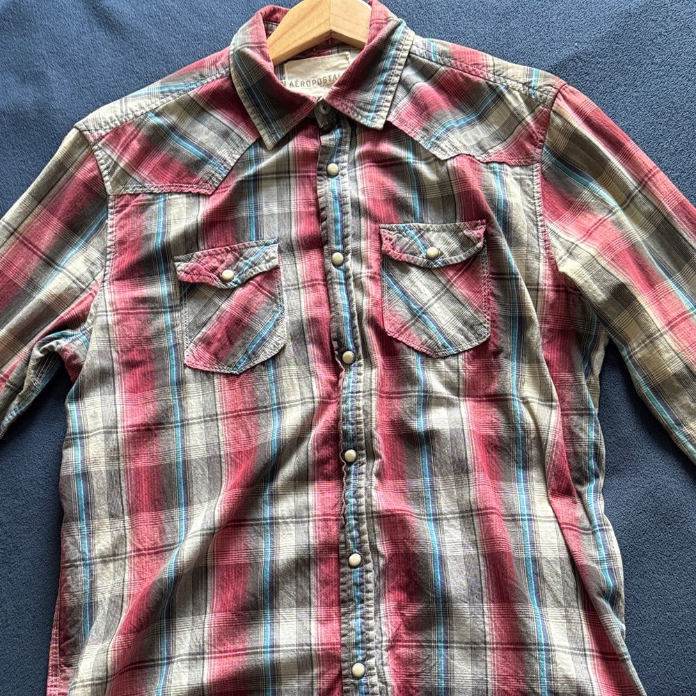 Aeropostale Multicolor Plaid Casual Shirt size medium